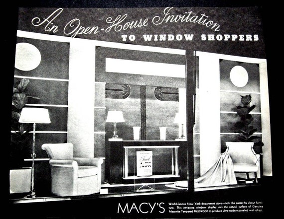 Vintage Original 1935 New York Macys Department Store Window