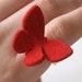 BUTTERFLY RING - 100% wool felt - Valentine Red - medium