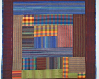 Handmade Quilted Fiber Art Wall Hanging