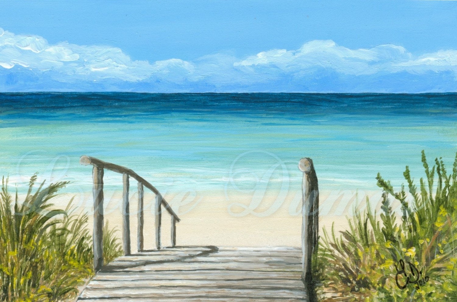 Art Print 4x6 from painting Sea View 147 by Lucie Dumas