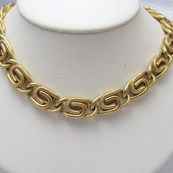 Vintage Wide Paper Clip Chain Necklace Coventry N2072