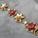 Sterling Bracelet Floral Red Gold Filled PR ST CO B2425