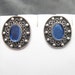 Vintage Mexican Sterling Earrings Blue E2685
