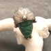 Vintage Sterling Ring Large Mask Green 1930's R4237