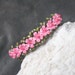 Vintage Pink Flower Bangle Bracelet Hinged Enamel B4571