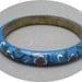 Vintage Cloisonne Bangle Bracelet Wide Turquoise Blue B999