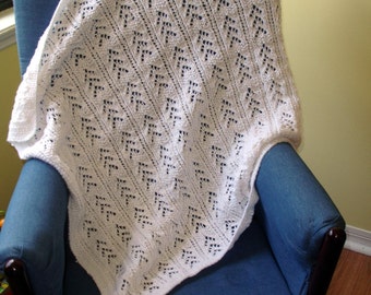 Knit4aCure White Baby Blanket