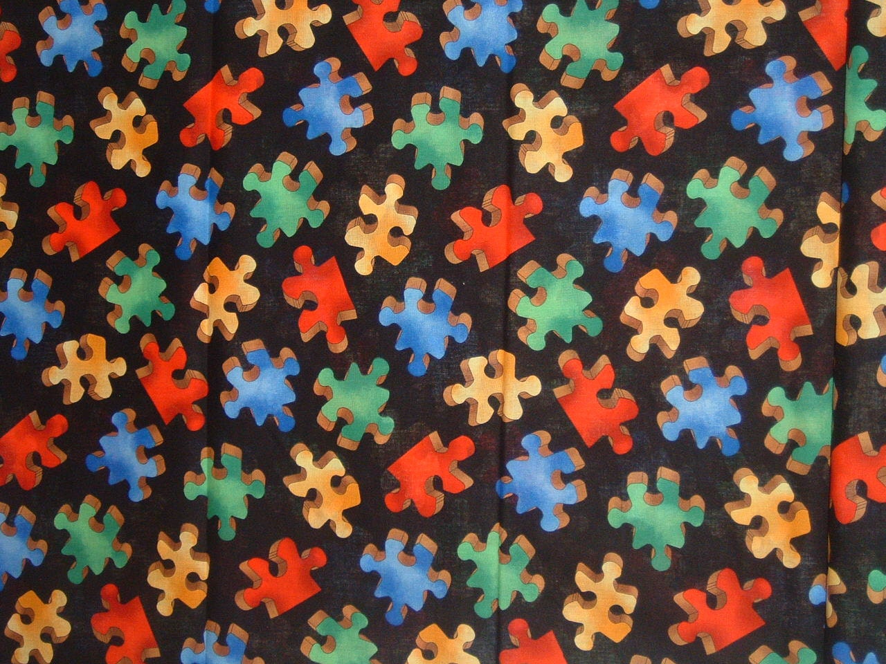 New Large Autism Puzzle Piece cotton fabric by the by ...