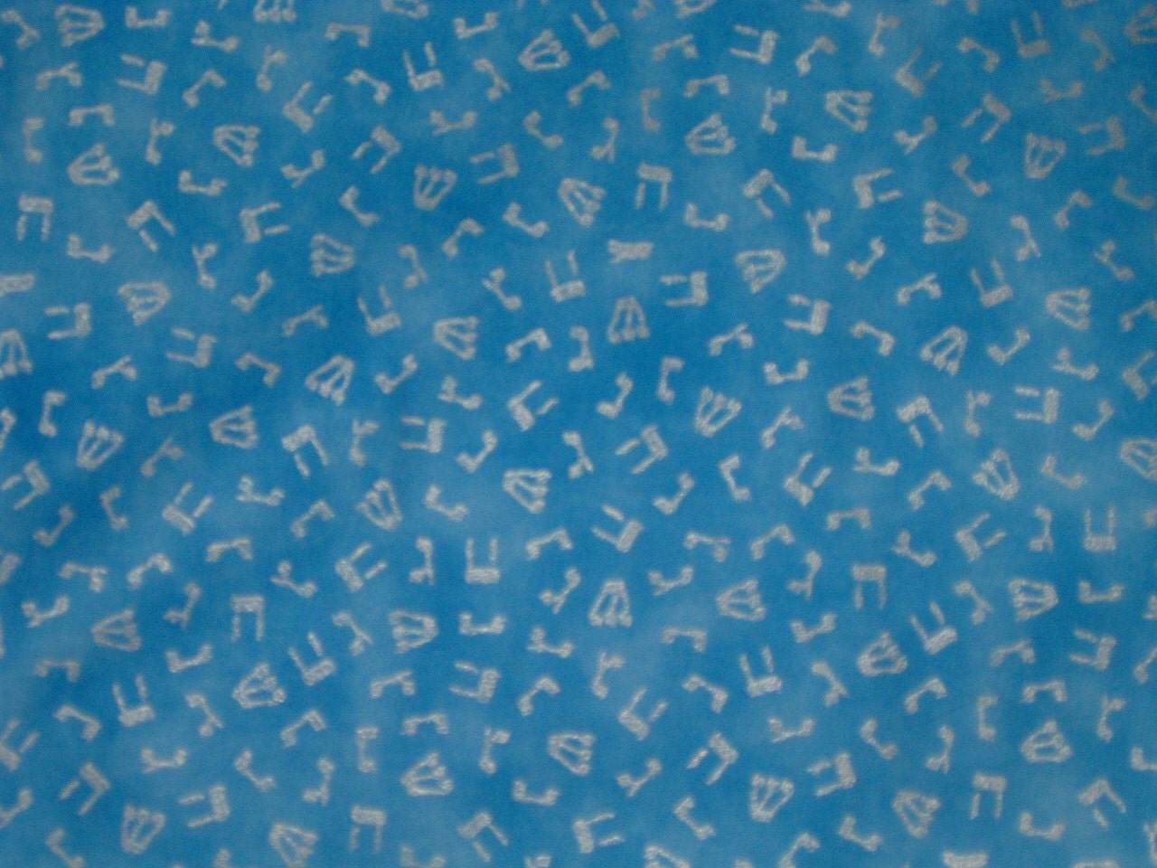 JEWISH Fabric Hebrew Alphabet Cotton Fabric sold by the Yard