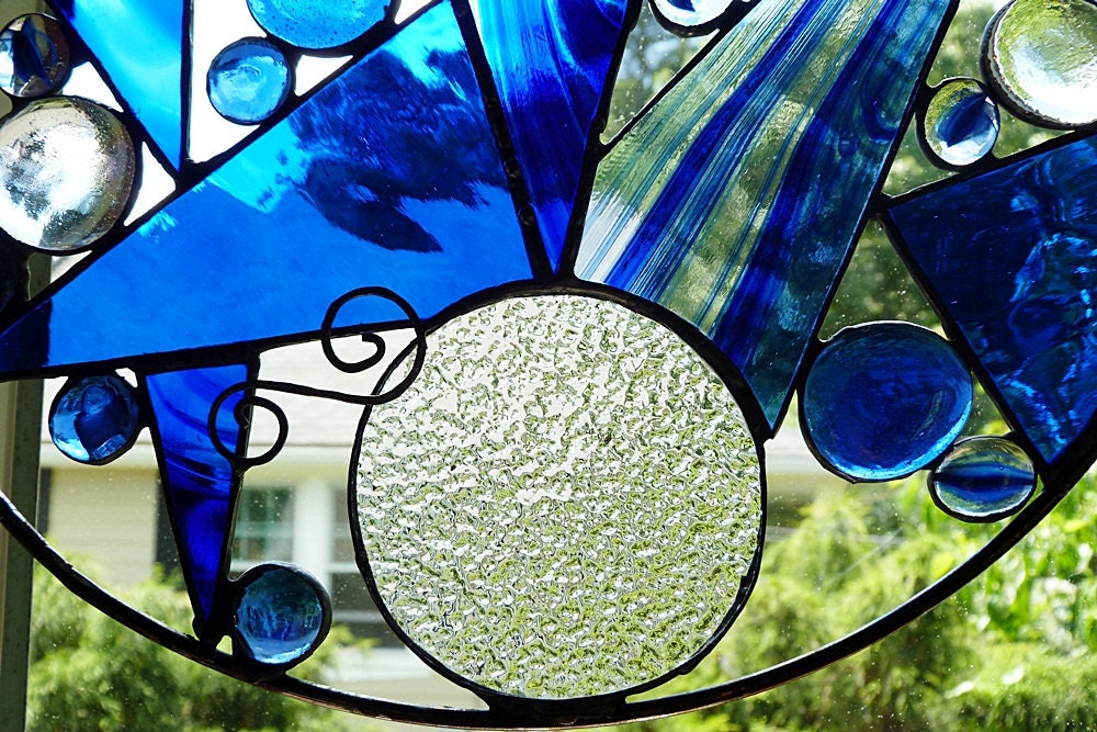 The Blues Stained Glass Art Panel