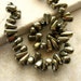 Pyrite Polished Briolette Beads 4x6mm - 14 Beads