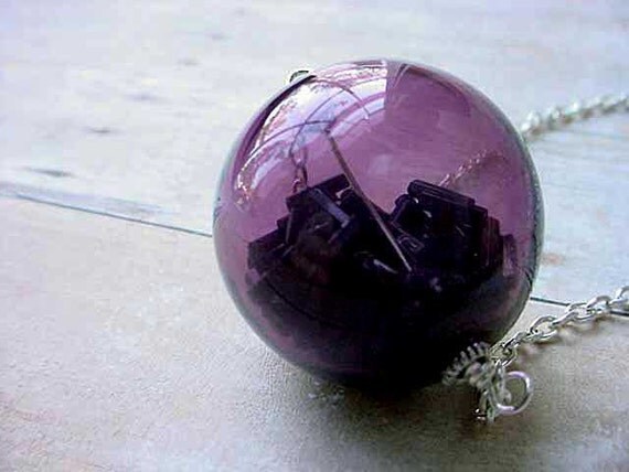 orb pendant hollow purple glass ball with black by orb pendant hollow purple glass ball with black by