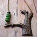 Tree Branch Pendant with Green Chrysoprase - Spring Green - Forest - Garden - Fairy Tale - Nursery Rhyme