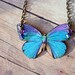 Blue and Purple Butterfly Pendant Moth Necklace