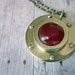 Black Friday Cyber Monday Nautical Porthole Pendant Brass Carnelian Cruise Ship Necklace Unisex Gift