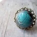 Topographic Ring Adjustable Teal Blue