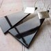 Oil Slick - Geometric Shiny Black Lucite Triangle Earrings