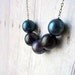 Night Blues Necklace Copper Bead Patinaed Indigo Midnight Blue and Violet Celestial Gift for Her Gift Box