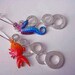 Colorful Fish Earrings - Silver Hoops Red Fish Blue Purple Seahorse