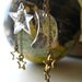 Moon and Stars Earrings Celestial Swarovski Crystal Gold Stars Brass Dangles Chain Gift Box