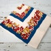 Vintage Bright Floral Table Cloth - Linen Card Table Square