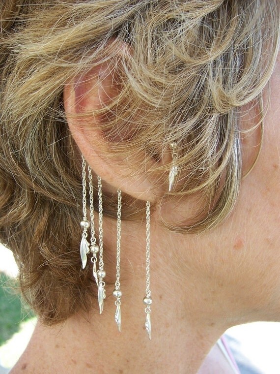 Silver Ear Cuff Ear Wraps 1 Pair by wavejewelry on Etsy