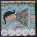 ORIGINAL Folk Art Painting Mixed Media - Whimsical Girl - Fly Free - Canvas - OOAK - 4x4