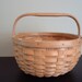 Wonderful vintage ash woven basket with wood handle
