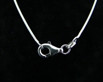 Sterling Silver 17 inch Snake Chain with Lobster Clasp 1mm