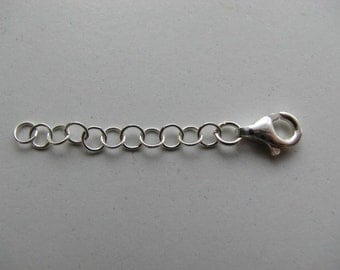 5 Sterling Silver Chain Extenders with Lobster Clasp 2 inch