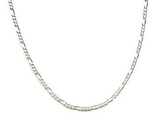 20 inch Sterling Silver 2mm Figaro Chain Necklace with Lobster Clasp