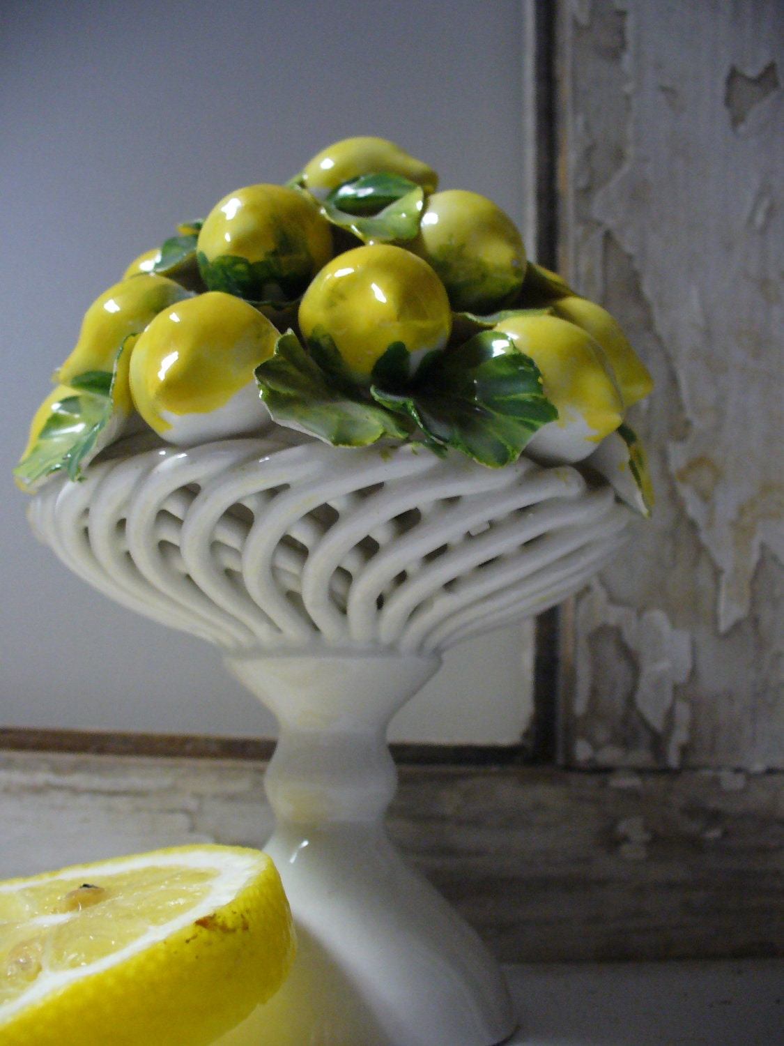 Vintage Italian Pottery Lemon Tree by WhiteGlovesetc on Etsy