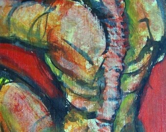 Items similar to modern nude woman acrylic abstract 