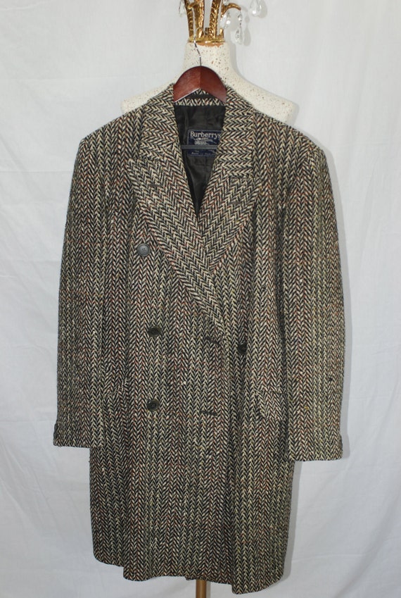 Burberry Irish tweed men's overcoat. Three quarter length.