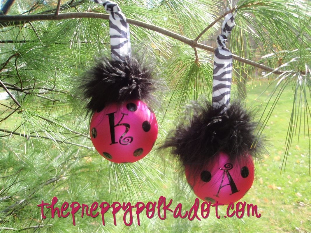 sassy pink and black christmas ornament sassy pink and black christmas ornament