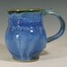 Coffee mug ceramic, tea cup, glazed in sapphire blue, handmade stoneware by hughes pottery