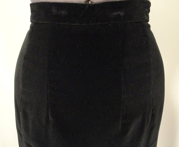 Floor Length Black Velvet Vintage Skirt by VintageRepeats on Etsy