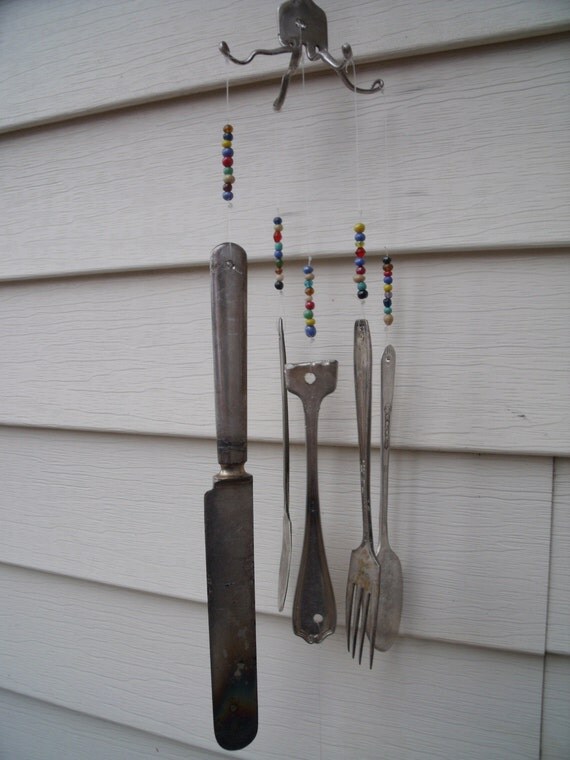 RECYCLED vinTage siLverwaRe WinDchimes WinD chiMes with muLti