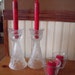 CLEARANCE SaLe vinTage pair converTibLe GLASS candle holders for Tapers,tea lights and votives
