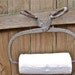 primiTive anTique IcE TonGs PAPER TOWEL HOLDER-HeaVy DuTy CasT iRoN with GreaT rusTy siLver paTina-plus roll of Bounty Basics paper towels