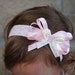Newborn Baby & Girl Pink Ivory Floral Bow Lace Christening baptism flower girl Bridal Headband