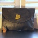 1930s Leather Envelope Clutch With Bakelite Scottie decoration RESERVED