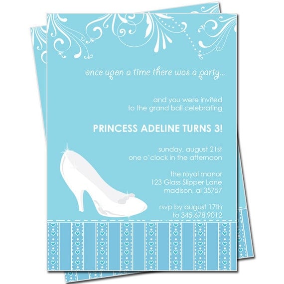 Cinderella Themed Bridal Shower Invitations 6