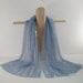 Scarf shawl, hand-knit lace in heavenly soft luxury Angora kid mohair and silk, light blue -- ready to ship