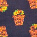 Little Daisy Calico Flowerpots- Vintage Fabric 60s 70s NOS Juvenile Floral