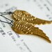 NEW - Dark Angel earrings - Made in USA wing stampings - Gold Ox 24k plated