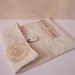 Antique linen pouch antique trim applique