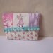 Pouch hand embroidered pink and green