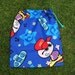 Dude with ghetto blaster blue cotton drawstring bag for library toys school storage
