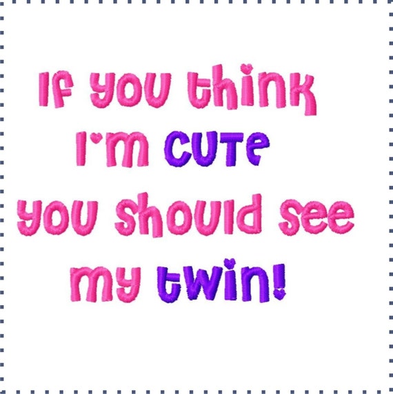 Items similar to Twin sayings Embroidered Twin Onesie or 